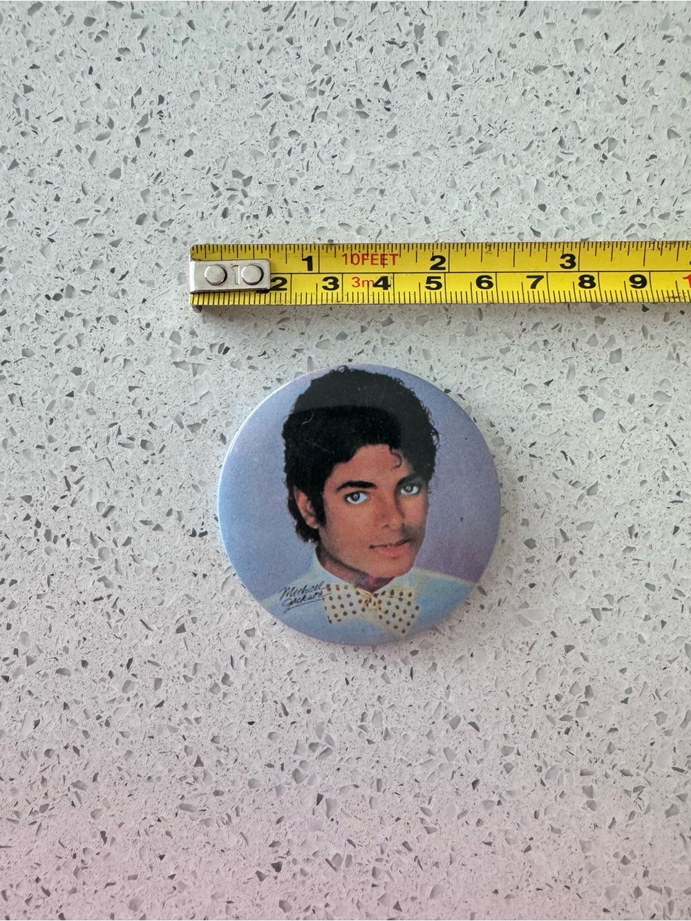 Michael Jackson- Collectible Music Icon Round Pin - Light Blue